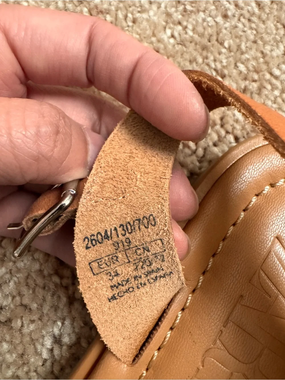 Zara Girls Tan Leather Strappy Sandals